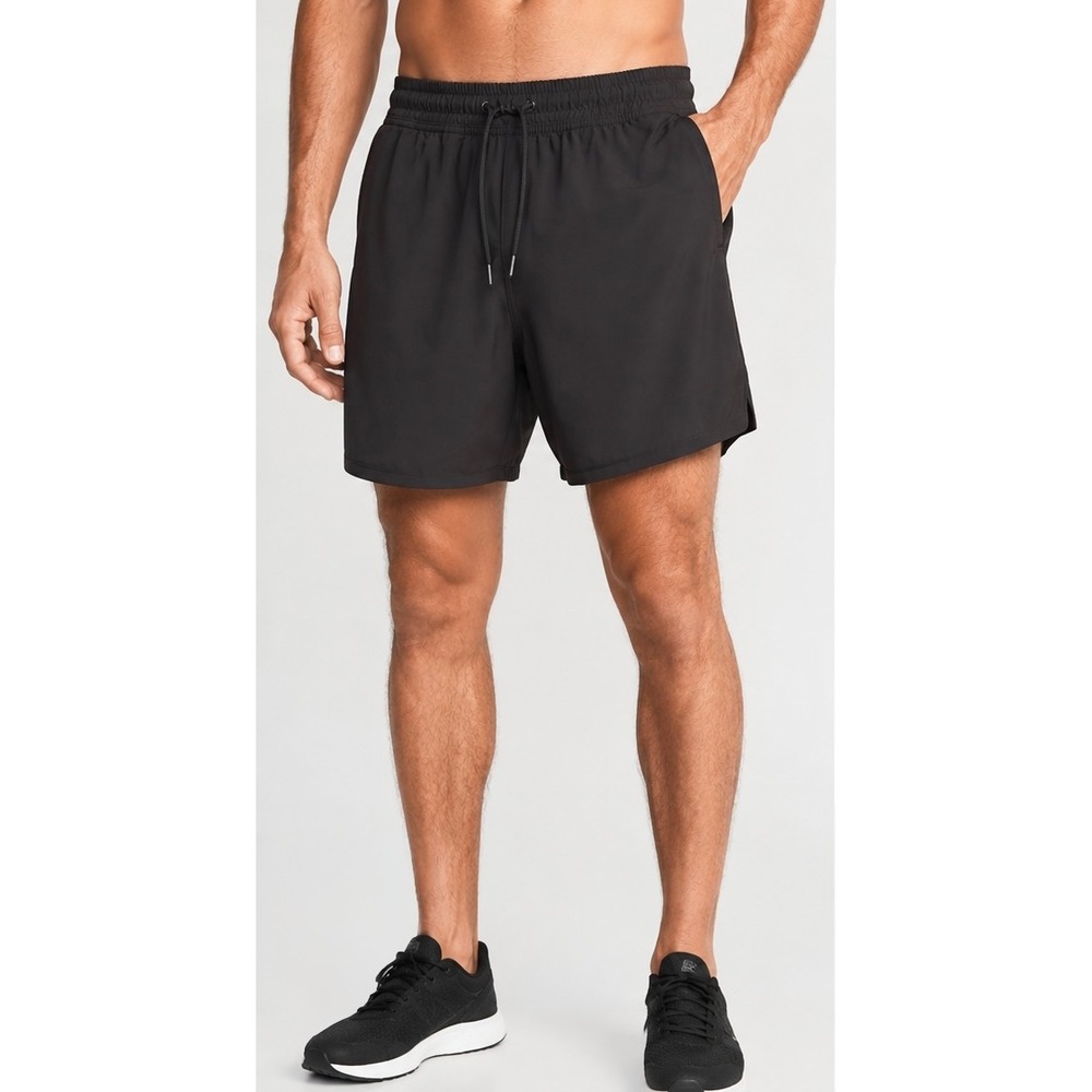 Old Navy Go-Dry Running Shorts Men's Small Black 7" Athletic Zip‎ Pocket
